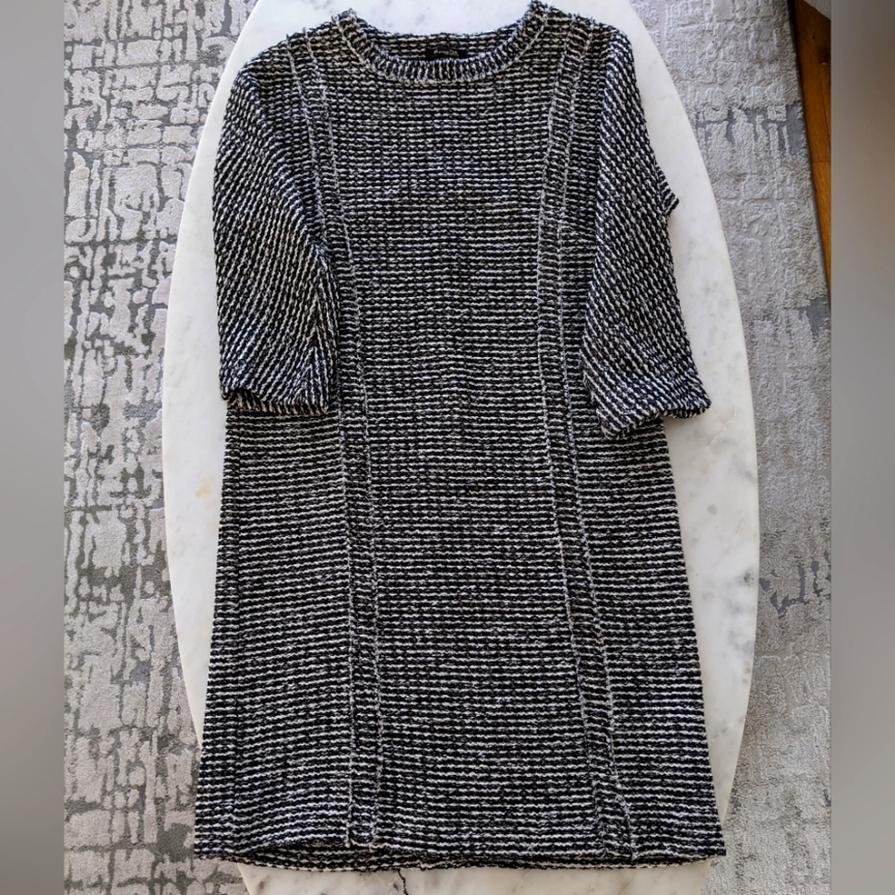 Tweed black and white Massimo Dutti XS dress